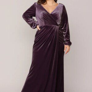 Revelry “Vera” Velvet Long Sleeve Dress – Purple – Worn Once